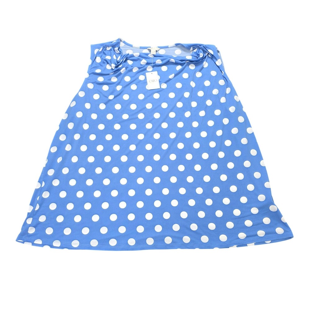 Cato Womens Polka Dot Sleeveless Blouse Women's Size 22/24W Ultramarine Blue NWT
